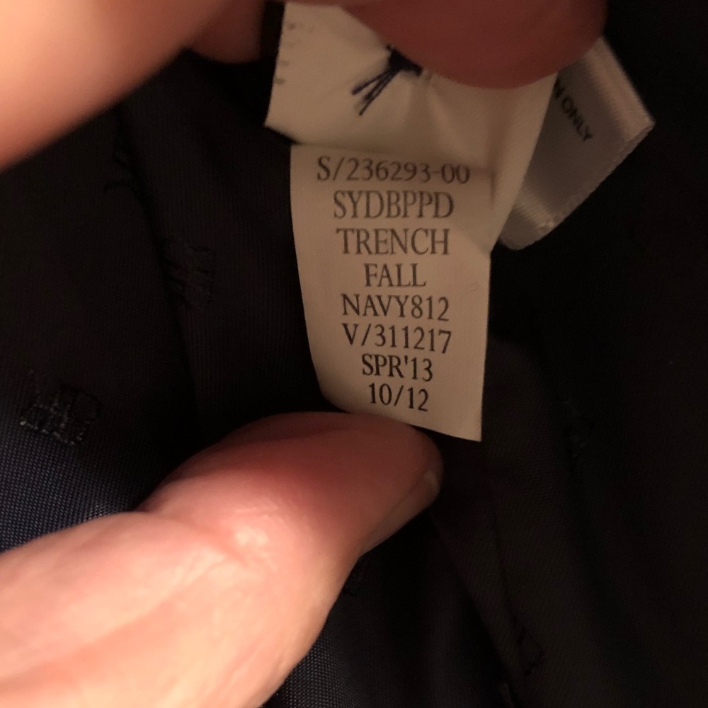 Banana Republic Navy Trench Coat with White Trim Size L - Picture 7 of 7